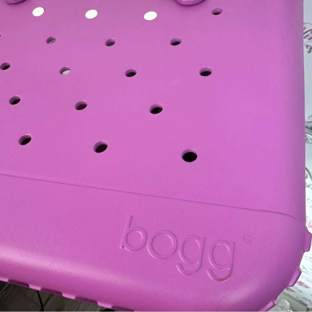 Bogg Bag large Purple Tote raspberry rare discontinued color sherbet purple pink - Picture 7 of 11